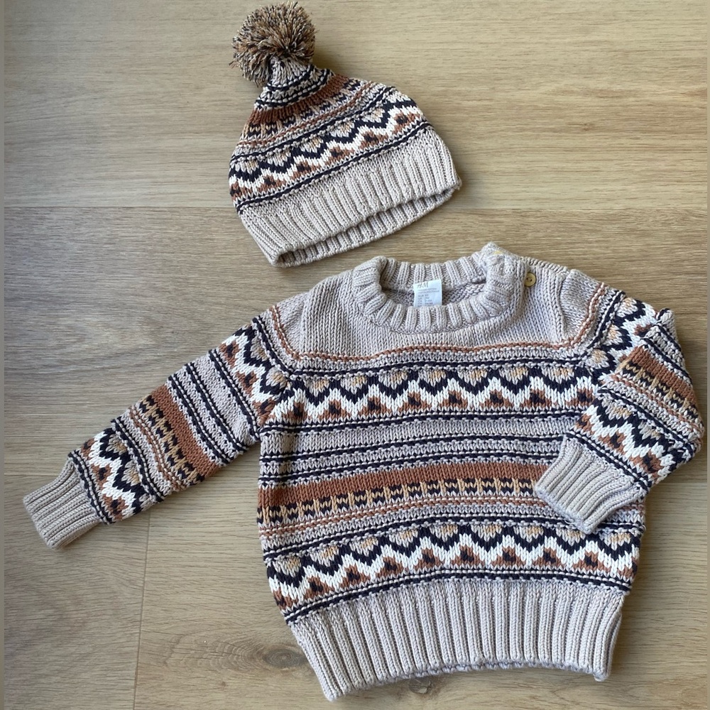 H&M Cozy Knit Sweater and Hat Set